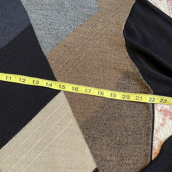 PRONTO-UOMO 80% Acrylic 20% Wool Color Block Front Crew Neck Sweater Size M - Picture 4 of 8